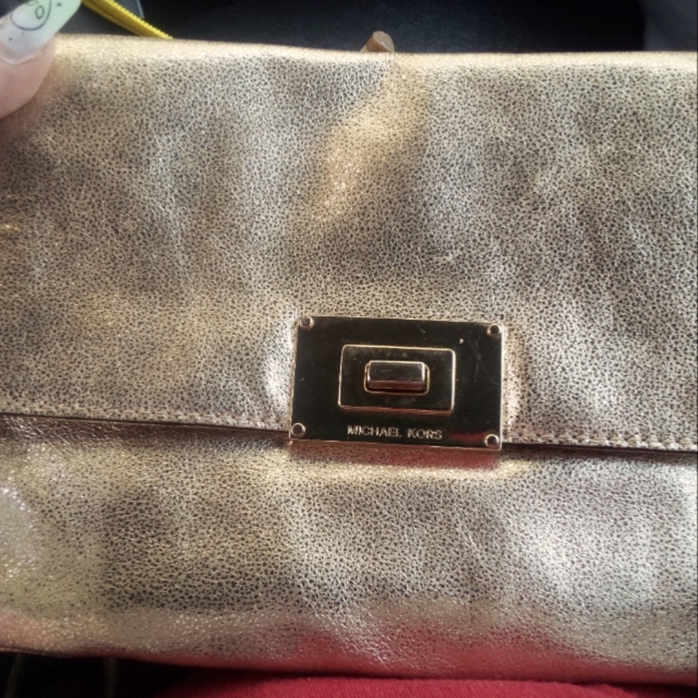 Gold Michael kors purse